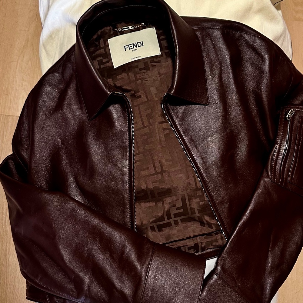 Fendi 2024 cropped leather jacket